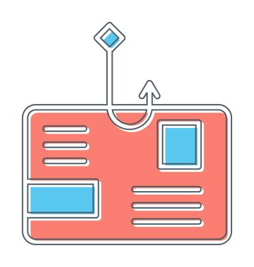 Basit düz phishing çizgisi vektör çizimi 