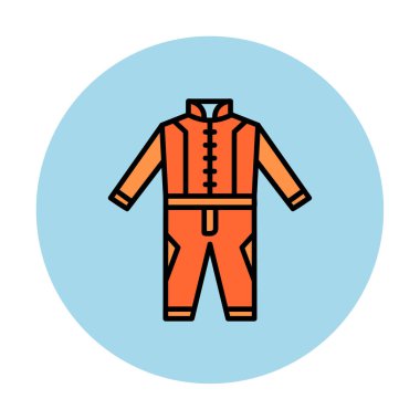 Race Suit web simgesi, vektör illüstrasyonu