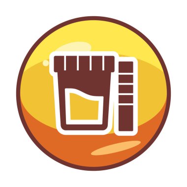 İdrar Test Ağı simgesi, vektör illüstrasyonu