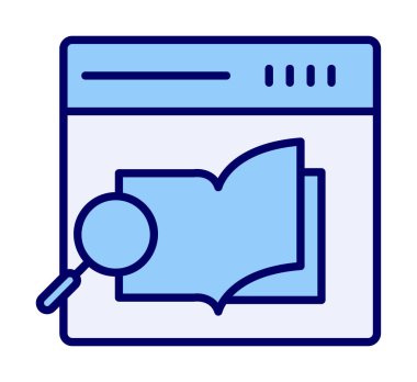 Basit Araştırma Kitabı simgesi, vektör illüstrasyonu