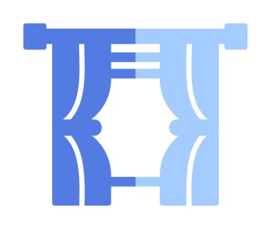 Tiyatro perdeleri simgesi, vektör illüstrasyonu 