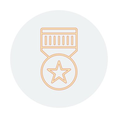 Moda düz renkli madalya ikonu. ödül rozeti