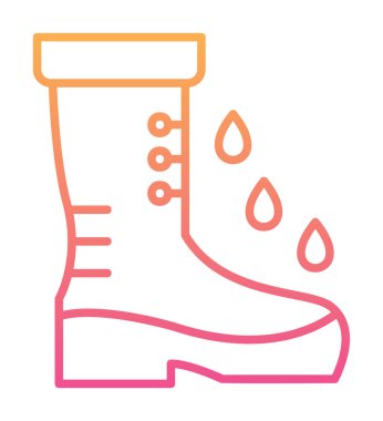 Basit Rainboot simgesi, vektör illüstrasyonu