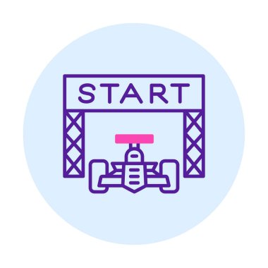 simgeyi başlat. Web için Irk vektör simgesinin başlatılmasının basit bir gösterimi.                                