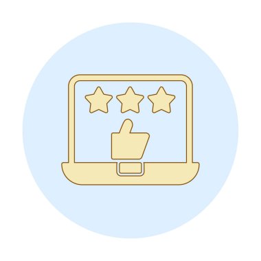 Geri besleme vektörü glifin düz simgesi. İyi İnceleme konsepti                    