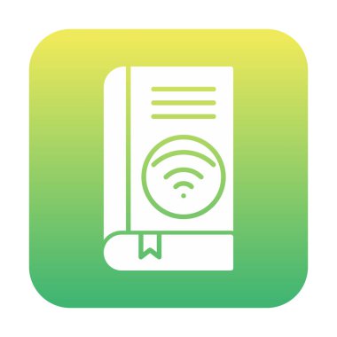 Wifi kitap ikonu vektör illüstrasyonu