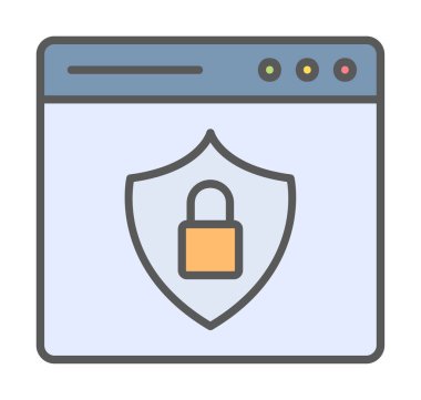 Basit Web Güvenlik simgesi, vektör illüstrasyonu