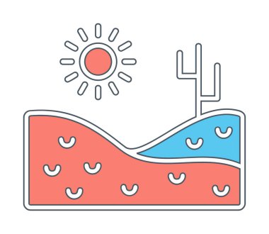 Çöl manzarası ikonu vektör illüstrasyon tasarımı