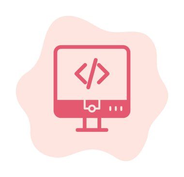 Kodlama. Web simgesi basit illüstrasyon                  