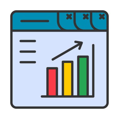 büyüme grafik simgesini, vektör çizim