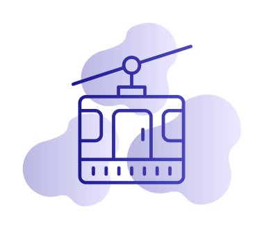 Modern Cable Car Cabin simgesinin vektör çizimi                   