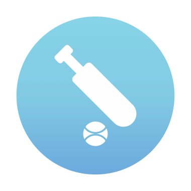 Basit kriket simgesi vektör ana hatları tasarım çizimi.