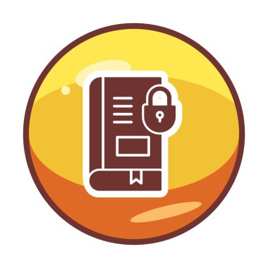 Asma kilit simgesine sahip kitap, vektör illüstrasyon tasarımı, Güvenli Kitap sembolü 