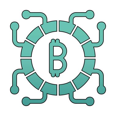 Basit bitcoin simgesi, vektör illüstrasyonu