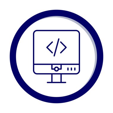 Kodlama. Web simgesi basit illüstrasyon                  