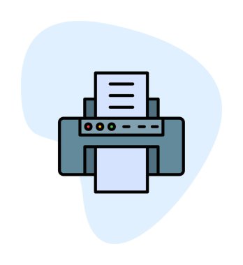 Yazıcı simgesi vektör illüstrasyonu