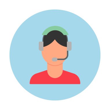 Basit Müşteri Hizmeti Temsilcisi simgesi, vektör illüstrasyonu