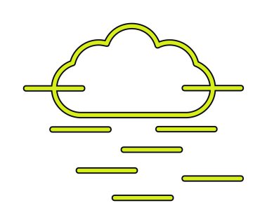 Sis ve bulut simgesi, hava sembolü, vektör illüstrasyonu   