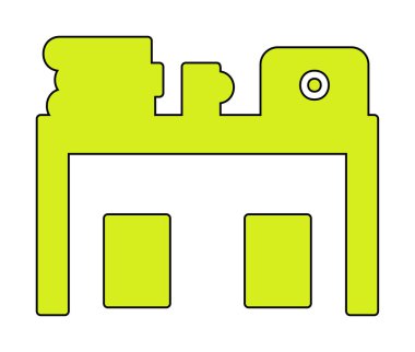 ofis masası simgesi, basit vektör illüstrasyonu