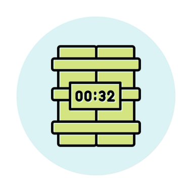 Zaman bombası ikonu vektör illüstrasyonu.