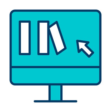 Basit Çevrimiçi Kitap satın alma simgesi, vektör illüstrasyonu