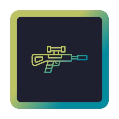 Basit Keskin Nişancı Tüfeği simgesi, vektör çizimi