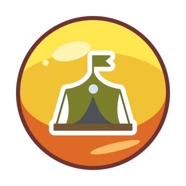 Askeri çadır simgesi, vektör illüstrasyonu