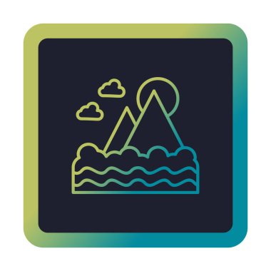 Fuji Dağı simgesi, veteriner illüstrasyonu 