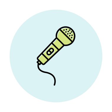 mikrofon yassı ikon. mikrofon logosu, vektör illüstrasyonu.