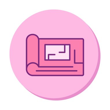 harita düz simgesi, vektör illüstrasyonu