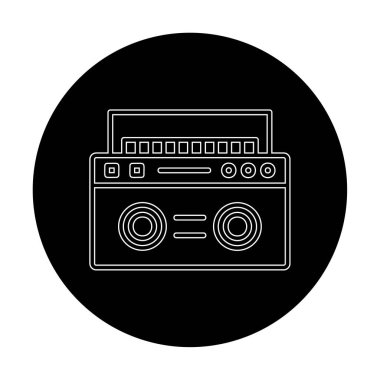  Boombox düz simgesi, vektör çizimi