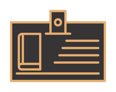 Kütüphane kartı simgesi, vektör illüstrasyonu