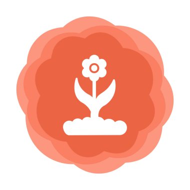 Basit düz çiçek vektör simgesi. dizayn