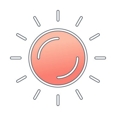 Güneş düz simge vektör çizim