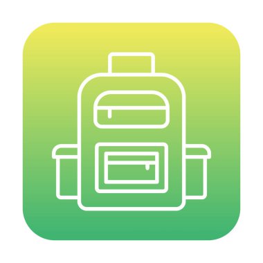 Sırt çantası düz simge vektör çizimi