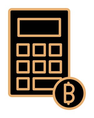 Şifreleme para birimi hesap makinesi web simgesi basit illüstrasyon