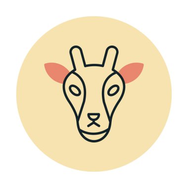 Zürafa baş web simgesi, vektör illüstrasyonu 