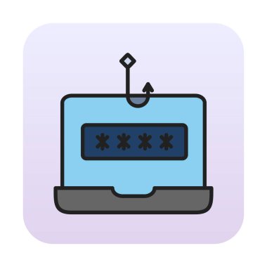 Basit düz phishing çizgisi vektör çizimi 