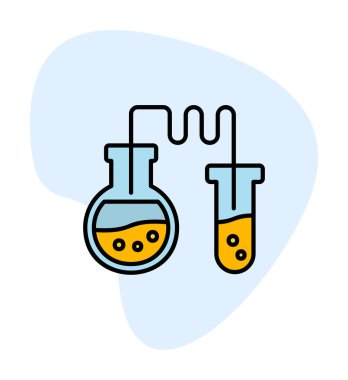 Test tüplü kimya laboratuvarı. Kimya konsepti                                             