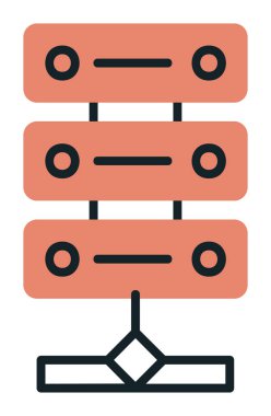 Ağ sunucu simgesinin vektör illüstrasyonu 