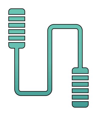 İp sporu ikonunu atlıyorum. Vektör illüstrasyonu 