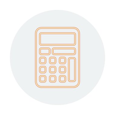 Beyaz arkaplanda hesap makinesi simgesi vektör çizimi 