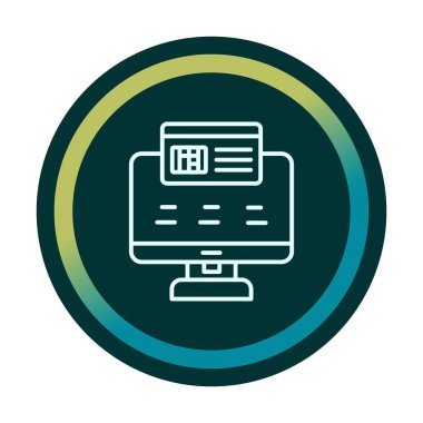 Basit Çevrimiçi Ödeme simgesi, vektör illüstrasyonu