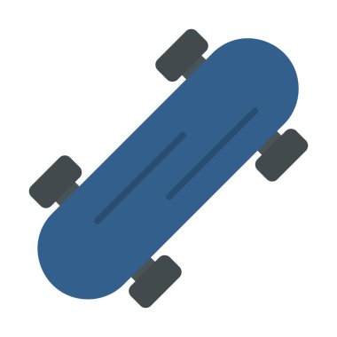 Basit kaykay simgesi, vektör illüstrasyonu