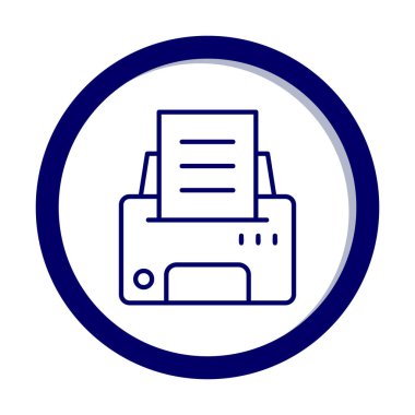 Yazıcı simgesi vektör illüstrasyonu