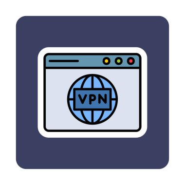 Basit Vpn bağlantı simgesi, vektör illüstrasyonu