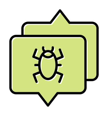 Konuşma balonu vektör resimlemesindeki hata simgesi 