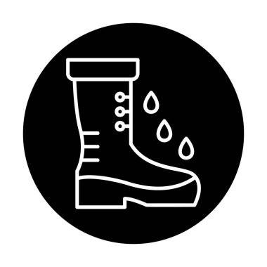 Basit Rainboot simgesi, vektör illüstrasyonu