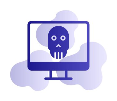 Ölü Bilgisayar Ekran simgesi, vektör illüstrasyonu 