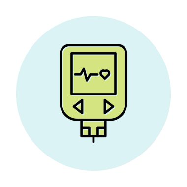 düz Glucometer ikon vektör illüstrasyon tasarımı